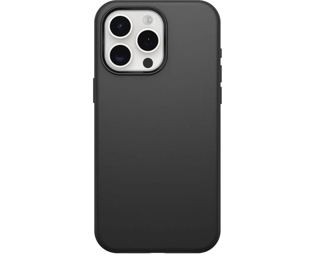 OtterBox iPhone 15 Pro MAX (Only) Symmetry Series Case - Black, Snaps to MagSafe, Ultra-Sleek, Raised Edges Protect Camera & Screen