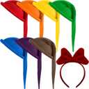 Halloween Dwarf Costume Set Dwarf Gnome Hat and Bow Headband Set Gnome Princess Costume for Halloween Party Cosplay (8.66*19.69 Inches)