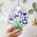 Stained Glass Iris Flowers Ornament: Christmas Decorations, Ornaments for Christmas Tree & Holiday Ornaments  Holiday Presents, Gift Exchange Ideas & Keepsake Gifts for Family, Coworkers & Friends