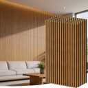 RITOLLO 6-Pack Wood Slat Wall Panels, 46.5 Sq Ft Coverage, Teak