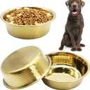 kathson 3pcs Premium Stainless Steel Dog Bowls, Hammered Thickened Metal Dog Bowl Feeding or Water Bowls for Small/Meidum/Large Sized Dogs&Cats Stackable Metal Cat Bowl Dishwasher Safe 8.7 Dia.