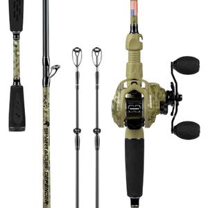 KastKing Spartacus Defender Twin-Tip Fishing Rod and Reel Combo, Spinning & Baitcaster Combo, KastFlex IM7 Graphite 2-Piece Blanks with Backup Tip Section, PTS System, EVA Handles