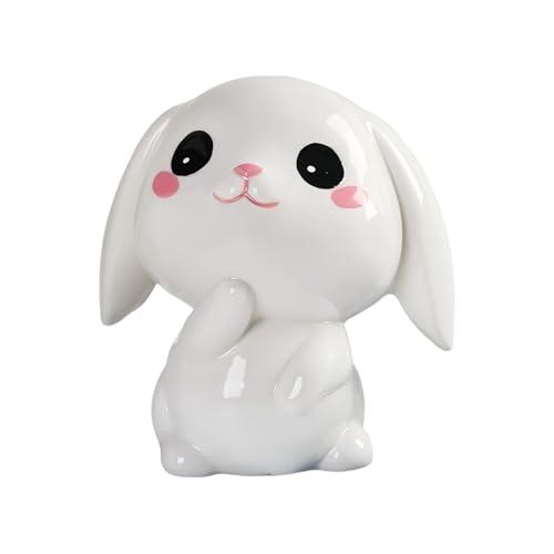 SUSOYAOCHEN Small Rabbit Piggy Bank, Cute Bunny Ceramic Coin Bank Creative Money Box Money Birthday Gift for Boys Girls Bedroom Decoration
