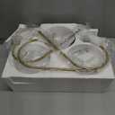 FEAZAC Modern Globe Chandelier 3 Light Mid Century White Milk Glass Vintage Sputnik Chandeliers Gold Pendant Light Fixtures for Dining Room Kitchen Living Room Bedroom (Chain)