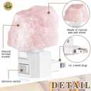 1 Pack Himalayan Salt Lamp Night Light Crystal Night Light Lamp Plug in Rotatable Wall Purifier Made of Natural Salt Stone Sea for Home
