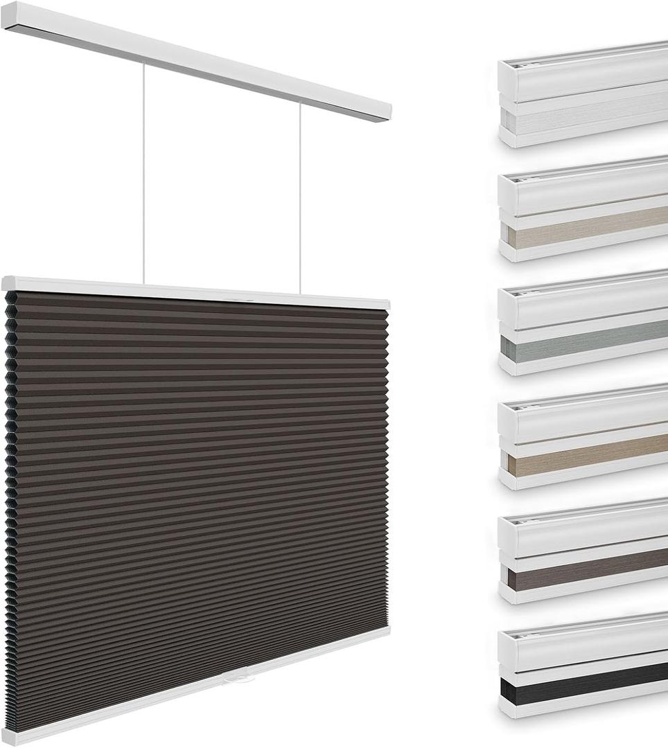 Changshade Blackout Top Down Bottom Up Cellular Shades, Cordless Honeycomb Blinds for Bedroom, Nursery & Bathroom, Total Privacy,Taupe,52" W 72" H