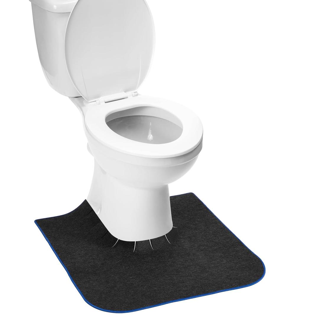 Upgrade Round Commode Potty Training Mats for Boys, Toilet Training Mats, Potty Training Toilet Rugs, Toilet Rugs u Shaped Washable,Toilet mats for Bathroom(4 Pack, Dark Grey) (Dark Grey)