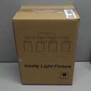 Indoi 4-Light Bathroom Light Fixtures, Matte Black Modern Vanity Lights with Clear Glass Shades, Bathroom Wall Lamp for Mirror Living Room Cabinet Bedroom Porch