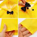 Age 2-10 Years Kids Hooded Button Down Long Jacket Bow Rainwear Lightweight Raincoat (Yellow)