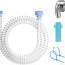 Slip-On Dog Shower Attachment for Bathtub Faucet, Ear-Tab Zip-Tie Connector, Handheld Sprayer Head, 5 ft Hose, Fits Spouts up to 3 in