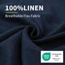 CHUFFED Linen Pillowcases 2 Pack 100% Linen Standard Pillow Cases, Breathable and Cooling Washed Pillowshams with Zipper Closure, 20x26 Inches, Navy Blue