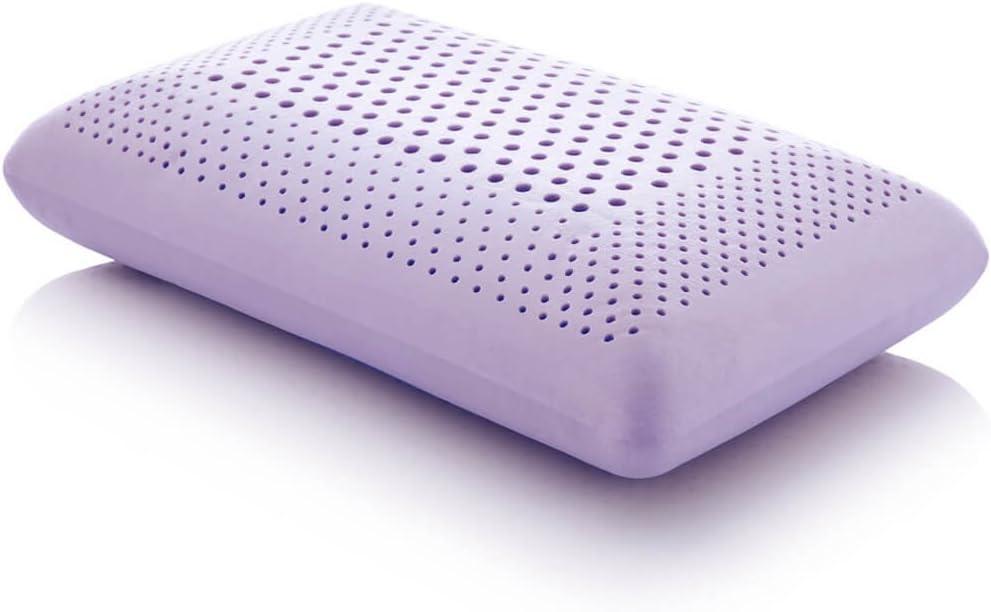 MALOUF Z Zoned Dough Memory Foam Infused with Real Natural Lavender Oil Aromatherapy Pillow Spray Included-Queen, purple