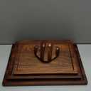 Walnut Cutting Board Set of 3 Handmade Wooden Chopping Boards with Holder, Deep Juice Grooves Side Handles Reversible NonToxic Serving, Gift for Mother's Day, Housewarming Wedding