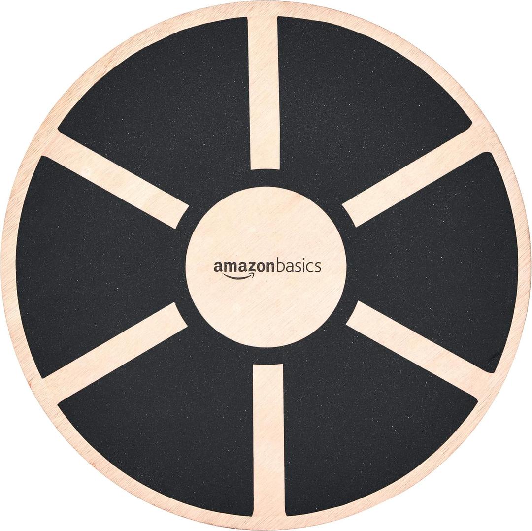 Amazon Basics Wood Wobble Balance Trainer Board (Black)
