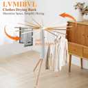 Foldable Clothes Drying Rack, Portable Garment Drying Rack for Indoor Outdoor, Space Saving Laundry Drying Rack, Sturdy Clothing Air Dryer Hanger for Balcony Bedroom Laundry Room