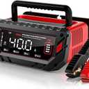 40 AMP Car Battery Charger, 6V/12V/24V LeadAcid, Lithium, LiFePo4 Smart Battery Charger, Large Screen Trickle Charger, Fully Automatic Chargers and Maintainer for Car, Motorcycle, Lawn Mower