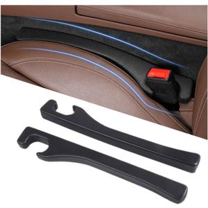 Car Seat Gap Filler 2 Pack, Universal Fit PU Leather Car Seat Gap Plug to Fill The Gap Between Seat and Console, Car Seat Crevice Blocker Stop Things from Dropping