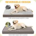 KSIIA Orthopedic Dog Bed Dog Crate Bed Waterproof for Large Dogs Deluxe Plush Washable Pet Mat with Egg Crate Foam & Removable Cover, 35 x 22 Inch, Gray