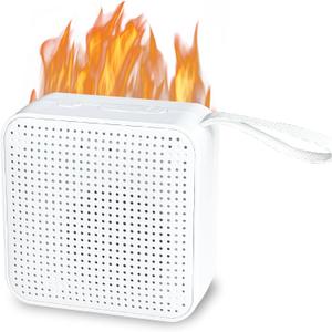 Fireplace Crackler Sound Box for Electric Fireplace, 2 in 1 Realistic Rechargeable Fire Crackling Sound Machine for Gas Fireplace, Fire Crackler Sound System, 3H Timer, Fire Noise (White)