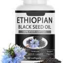 Ethiopian Black Seed Oil Capsules 4.64% Thymoquinone Purely Nutrient Organic Cold Pressed Black Cumin Seed Oil Softgels, Non-GMO, Gluten-Free, 60 Softgels