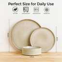 AmorArc Ceramic Dinnerware Sets, Handmade Reactive Glaze Stoneware Plates and Bowls Sets,Highly Chip and Crack Resistant | Dishwasher & Microwave Safe Dishes Set, Service for 8 (24pc),  Cappuccino, Service for 8