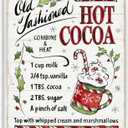 Stupell Industries Old Fashioned Hot Cocoa Holiday Cooking Instructions, Designed by Anne Tavoletti White Framed Wall Art, 16x20 (20L" x 16W", Off-white)