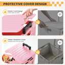 SUNALLY Folding Utility Cart Rolling Crate Handcart Shopping Trolley, Pink