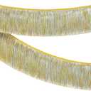 KatchOn, Silver and Gold Fringe Banner Garland - 6.5 Feet, Pack of 2 | Gold Fringe Garland for Golden Birthday Decorations | Golden, Silver Streamers for, Bridal Shower, Bachelorette Party Decorations