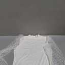 WAYMAKER Women's Mock Turtle Neck Polka Dot Sheer Mesh Puff Long Sleeve Bodysuit Blouses Tops Shirts (Medium, 1-white)