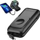 Portable Charger for Apple Watch and iPhone, 6000mAh for Apple Watch Charger Series 8 with Built-in Charging Cable, Travel Charger for iWatch 8/7/6/SE/5/4/3 Battery Charger for iPhone 14 Pro Max/13/12