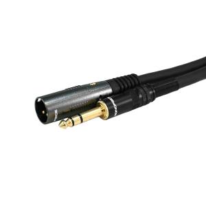 Monoprice XLR Male to 1/4-Inch TRS Male Cable - Gold Plated, High Fidelity and Eliminate Noise in the Recording Studio and On Stage, 16AWG, 6 Feet, Black, 6Ft