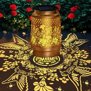 Hummingbird Solar Lanterns Outdoor Waterproof, Hanging Solar Lights Garden Decor, Metal Garden Lights for Yard, Patio, Lawn, Landscape, Gifts for Women Mom Grandma, Mothers Day