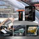 2 x Glass Oil Film Remover for Car, Roll-On Glass Compound with Cleaning Board, All-Weather Windshield Kit, Easy-to-Apply and Clean