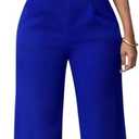 Pink Queen Jumpsuits for Women Dressy V Neck Sleeveless Wide Leg Long Pants Rompers (X-Large, Z-sky Blue)
