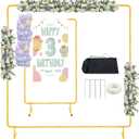 6.6FTx6.6FT Square Balloon Arch Stand, Gold Metal Rectangular Wedding Arch Backdrop Stand for Parties, Background Arch Frame for Ceremony Birthday Party Anniversary Bridal Graduation Decoration