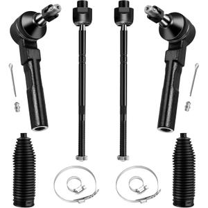2WD Front Tie Rod Ends Kit for Chevrolet Silverado 1500 and GMC Sierra 1500 1999 2000 2001 2002 2003 2004 2005 2006, 4 Inner and Outer Tie Rod Ends 2 Boots, ES3492 EV370-6Pcs