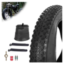 RUTU 20x4 Bike Tire Foldable 20 x 4.0 Fat Tire (102-406),20 Inch Bike Tire and Tube with Tire levers,Valve Tool Compatible with 20x4.0 Electric Bike/Mountain Bike Tires and Tubes