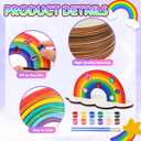 Blueweenly 24 Sets Rainbow Painting Craft for Kids Party Favors, Art Wooden Painting Sets for Party Favors Brush Kit Return Gifts, Birthday Supplies Class Make Your Own Craft Kits