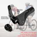 ROCKBROS Bike Grips Single Lock-on Bicycle Handle Bar Ergonomics Non-Slip Mountain Bike Handlebar Comfortable & Shock Absorption Rubber Grips for BMX, MTB, Beach Cruiser, Scooter