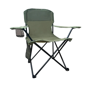 Folding Camping Chair with Cup Holder & Storage Bag, 225lbs Capacity, Large Anti-Sink Feet, Breathable PE Coated Fabric for Outdoor, Hiking, Beach, Fishing, Backpacking, Green