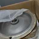 Bathroom Vessel Sink 15 Inch Gold Ceramic Vessel Sink with Waterfall Faucet and Pop-Up Drain Combo,Above Counter Round Bathroom Sink Bowl,Sink for Bathroom