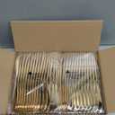 U-QE 180Pcs Gold Plastic Knives, Disposable Heavy Duty Plastic Silverware, Heavyweight Knives, Gold Flatware Perfect For Parties, Weddings and Everyday Use