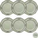 Spsyrine Antique Light Green Charger Plates Set of 6, 13" Plate Chargers for Dinner Plates, Wedding, Banquets, Party