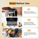 Air Fryer Liners Disposable for Dual Baskets, 200Pcs Rectangle Parchment Paper Liner for Ninja DZ201 DZ401, Chefman/COSORI 2-Basket Air Fryer, Oil Proof Baking Paper by Vailnd(8.6x5.5 Inch)