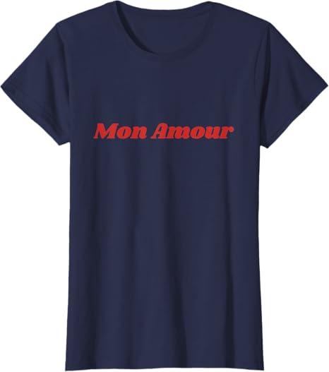 Womens Womens Mon Amour T-Shirt Blue, Size S
