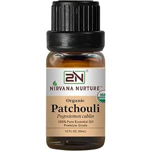 Patchouli Essential Oil, USDA Certified Organic, 100% Pure Undiluted, Aromatherapy Oil for Diffuser, Hair & Skin Care