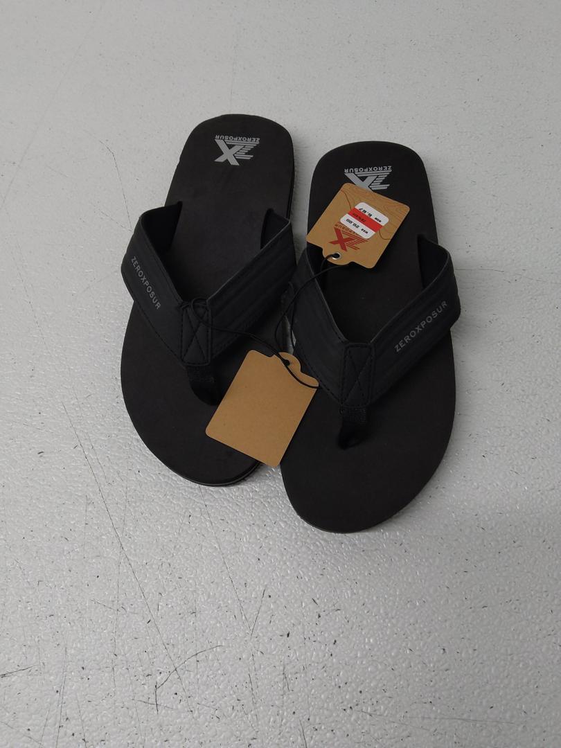Embossed Pu Flip Flop Black 10
