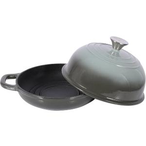 STONEBAY Enameled Cast Iron Bread Oven  9.5-Inch Dutch Oven for Sourdough Bread Baking & Artisan Loaves, Versatile for Roasting & Braising (Slate Blue)