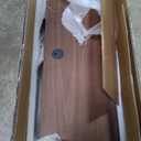 POVISON Fully-Assembled Minimalist Floating TV Stand, Modern Wall-Mounted Entertainment Center with 2 Flip-Down Cabinet Doors, Solid Wood Media Console, Walnut & Black, 47.24"