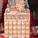 Clever Creations Wooden Christmas Advent Calendar, Countdown to Christmas, LED Holiday Decoration, Battery Operated, Reindeer Village